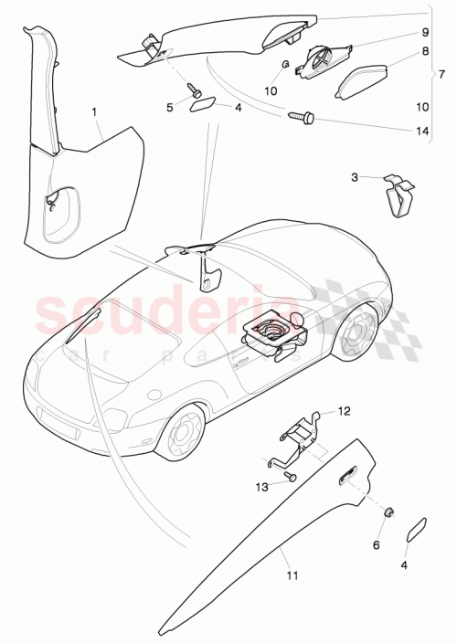 Part Diagram for Bentley 3W0035797D