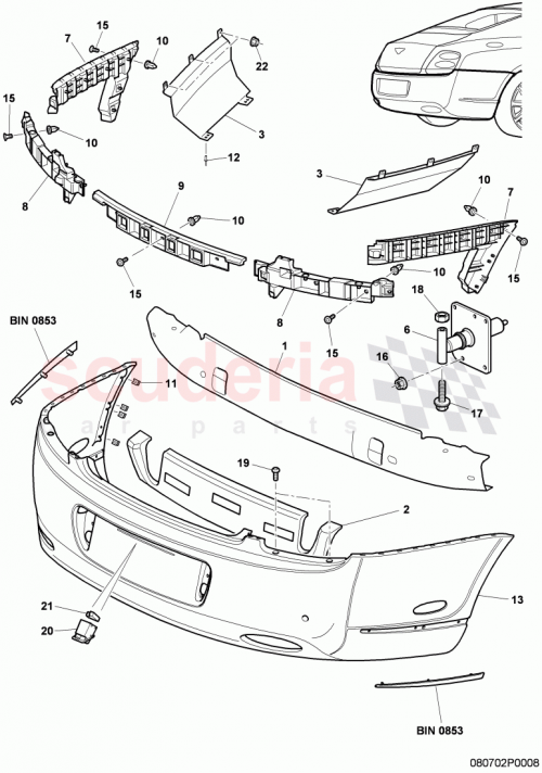 Part Diagram for Bentley 3W8807862B