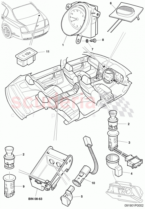 Part Diagram for Bentley 3W0919204N