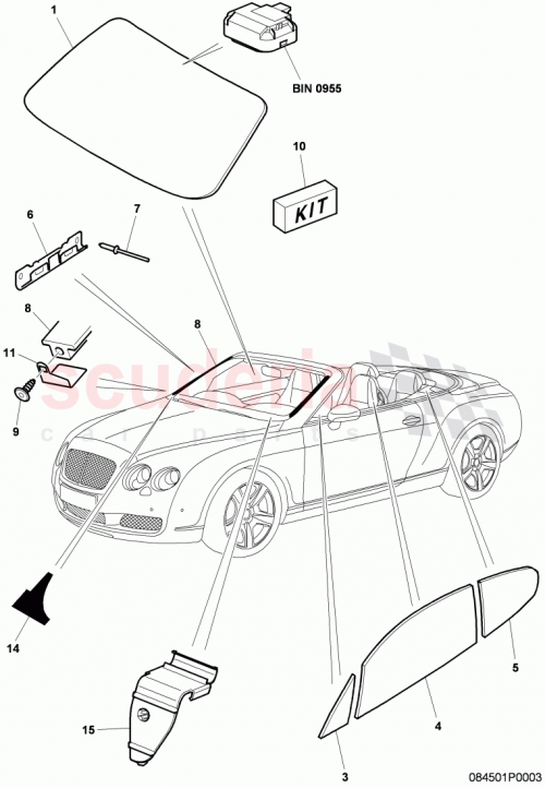 Part Diagram for Bentley 3W7845114B