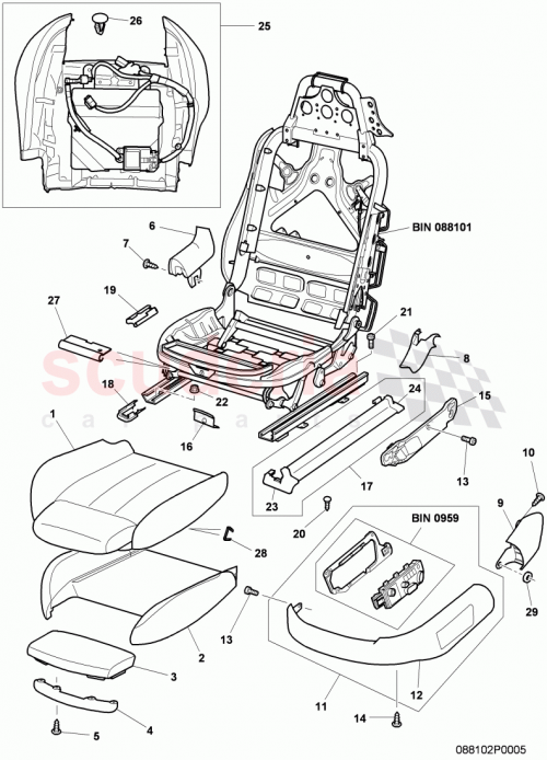 Part Diagram for Bentley 3W3881406D