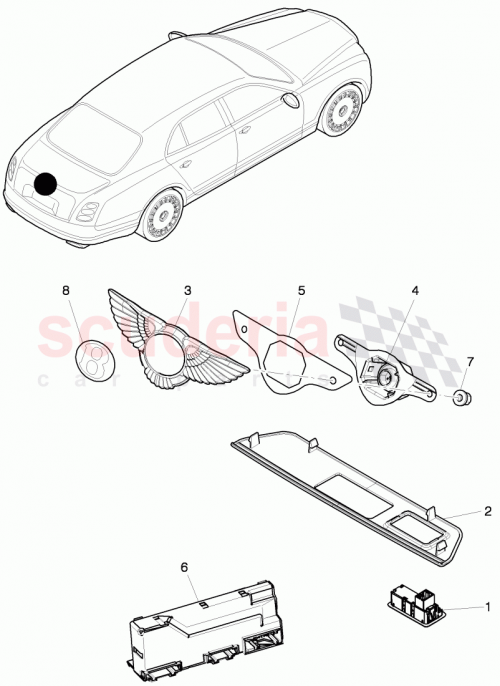Part Diagram for Bentley 3Y5 867 608 B