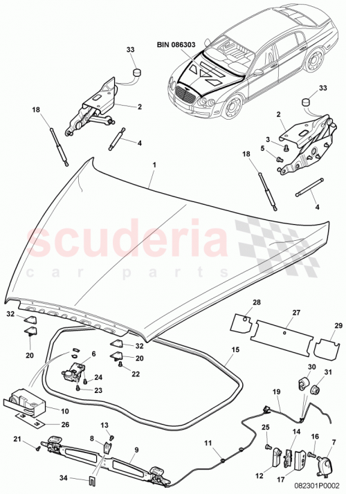 Part Diagram for Bentley 3W0823031K