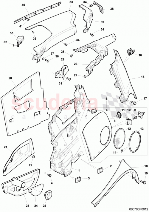 Part Diagram for Bentley 3W7867044F