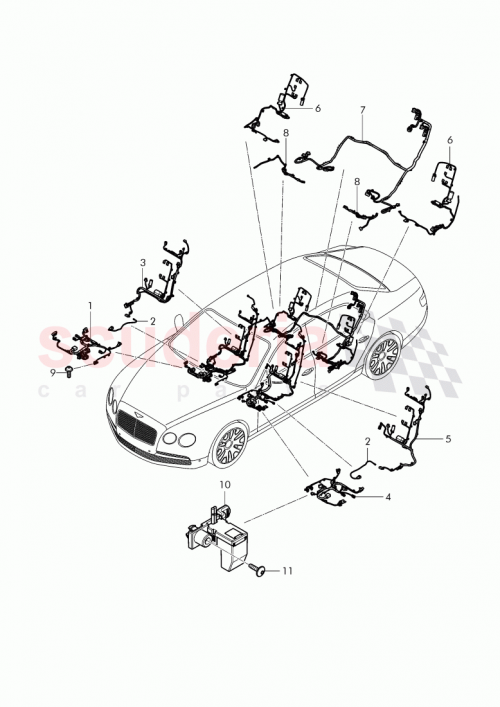 Part Diagram for Bentley 4W0 972 389 N