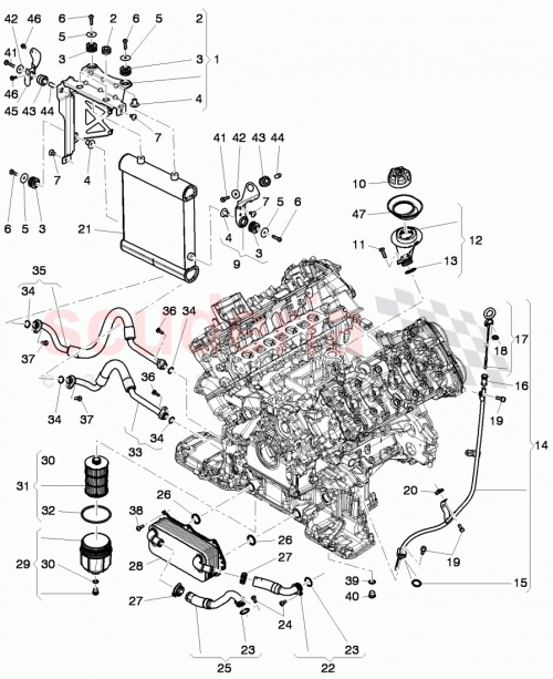 Part Diagram for Bentley 3W0 121 233