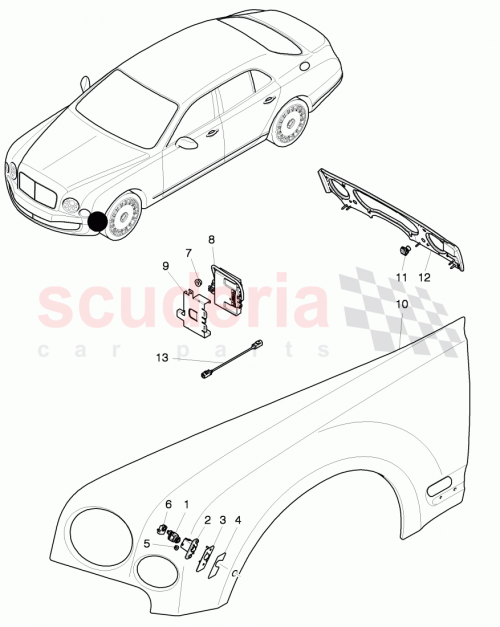 Part Diagram for Bentley 3Y0980557A