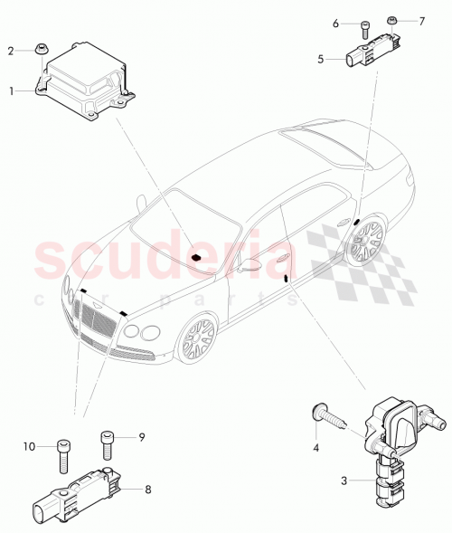 Part Diagram for Bentley 8P0955557