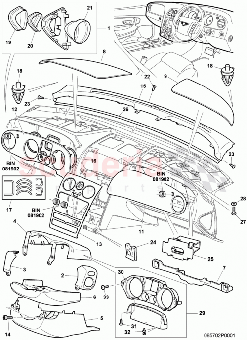 Part Diagram for Bentley 3W5858217