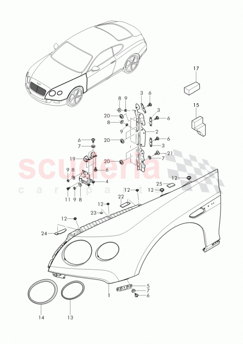 Part Diagram for Bentley 3W8 821 021 BA