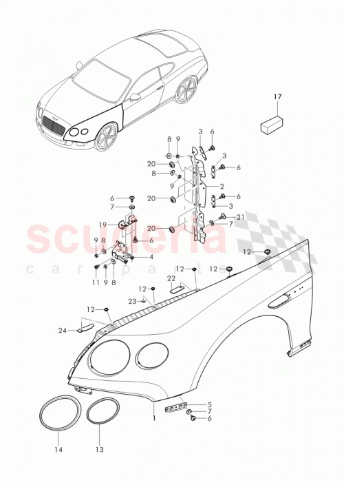 Part Diagram for Bentley 3W8 821 021 BB