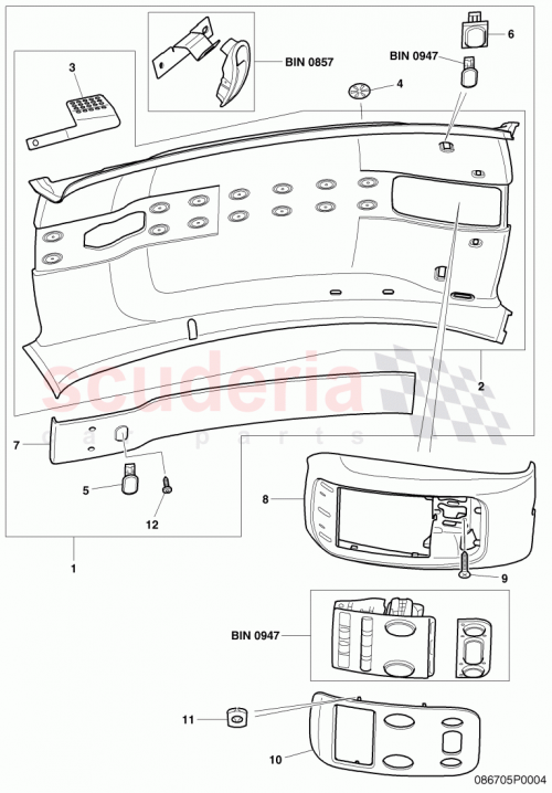 Part Diagram for Bentley 3W8867503AD