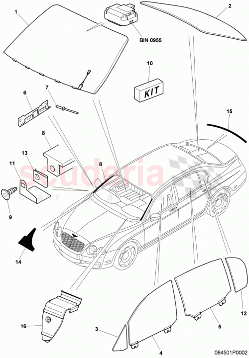 Part Diagram for Bentley 3W5845011R