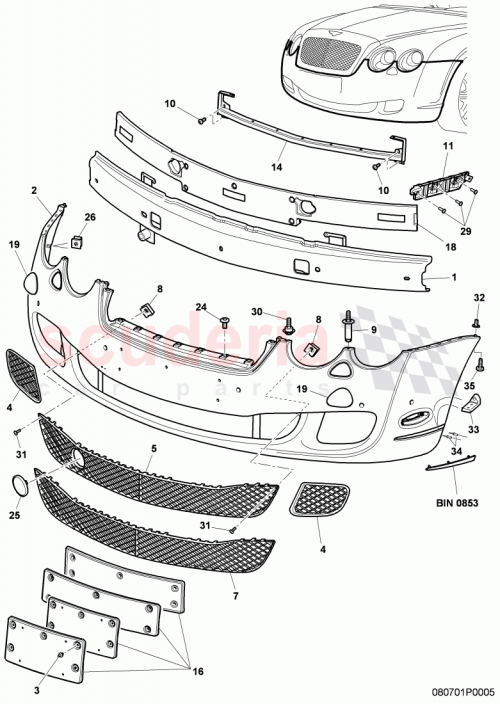 Part Diagram for Bentley 3W0807105AN