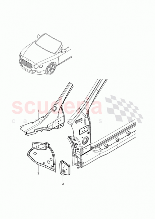 Part Diagram for Bentley 3D1 805 148 A