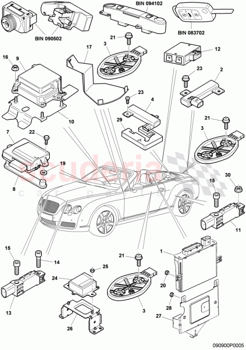 Part Diagram for Bentley 3W3959121