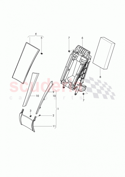 Part Diagram for Bentley 3W8 885 944 B