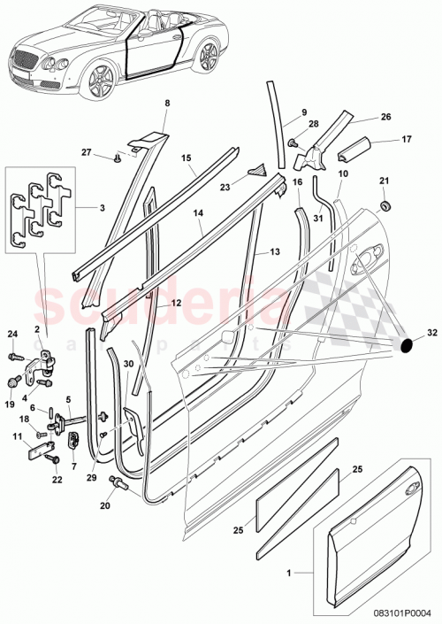 Part Diagram for Bentley 3W7837176A