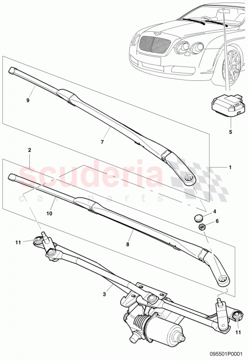 Part Diagram for Bentley 3W0955559