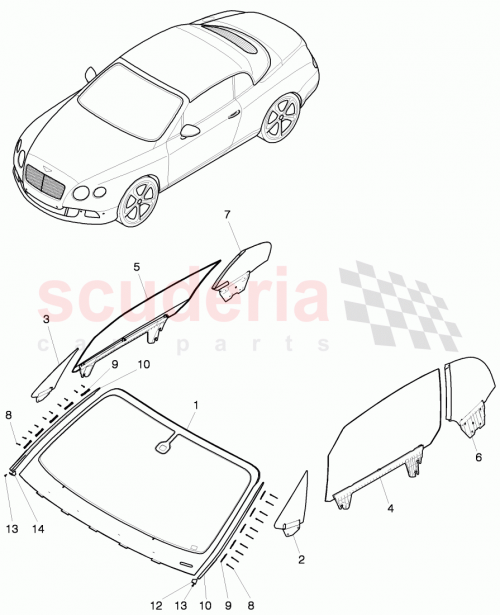Part Diagram for Bentley 3W7845297G