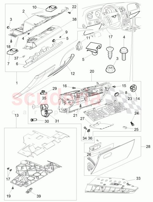 Part Diagram for Bentley 3W1858405A