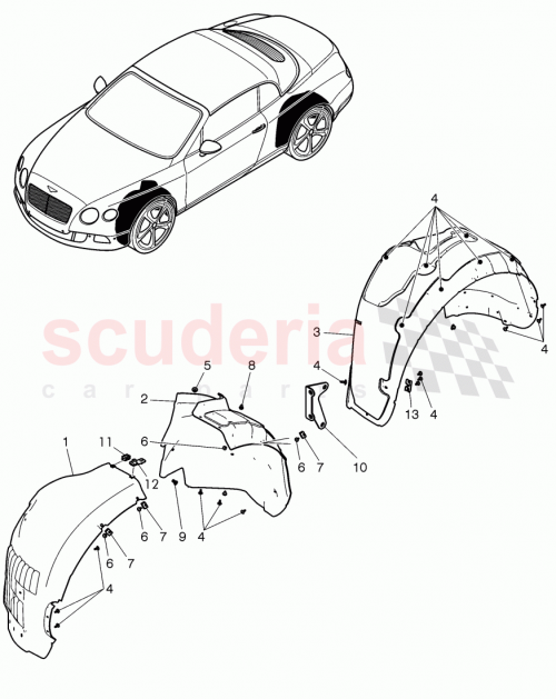 Part Diagram for Bentley 3W7825513