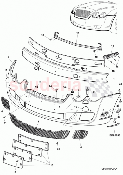 Part Diagram for Bentley 3W8807683E