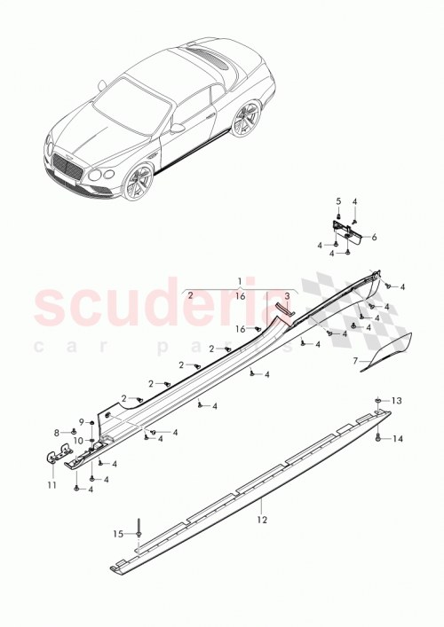 Part Diagram for Bentley 3W7898751AGRU
