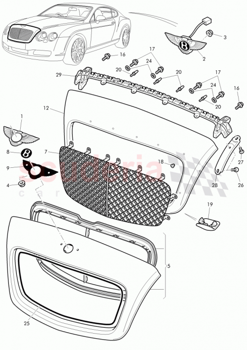 Part Diagram for Bentley 3W0962103