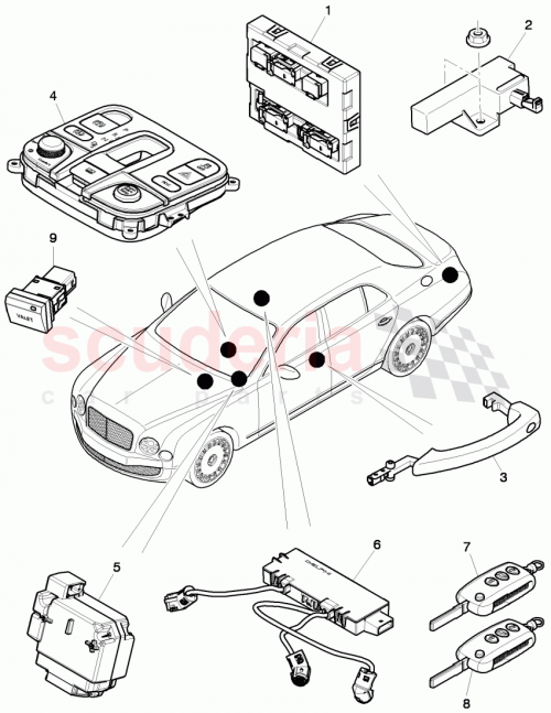 Part Diagram for Bentley 8X0 951 177 A