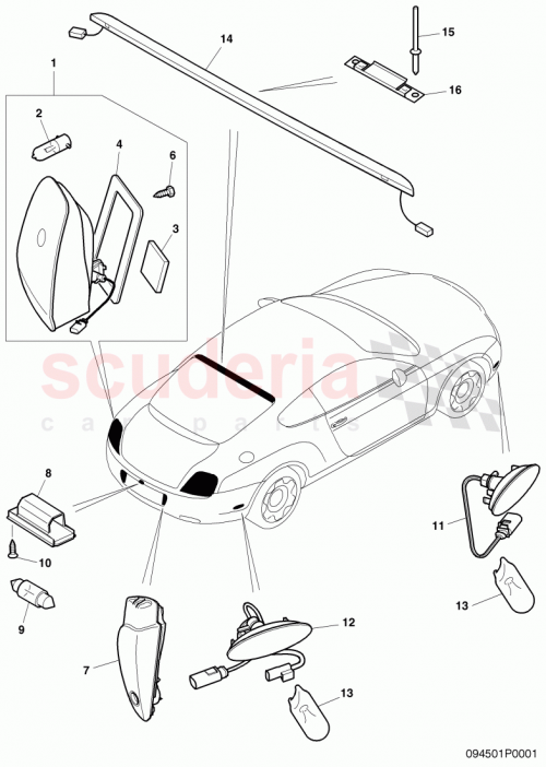 Part Diagram for Bentley 3W8945095AE