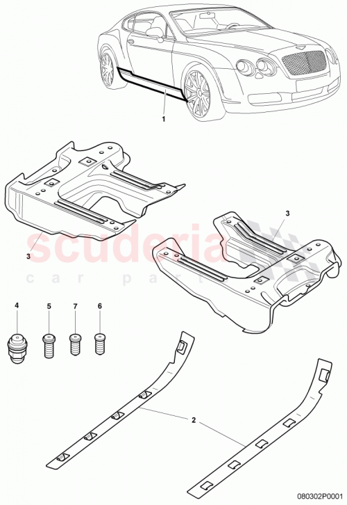 Part Diagram for Bentley 3W8803302E