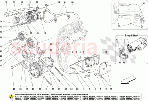 Part Diagram for Ferrari 250070