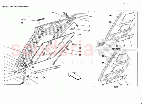 Part Diagram for Ferrari 64110900