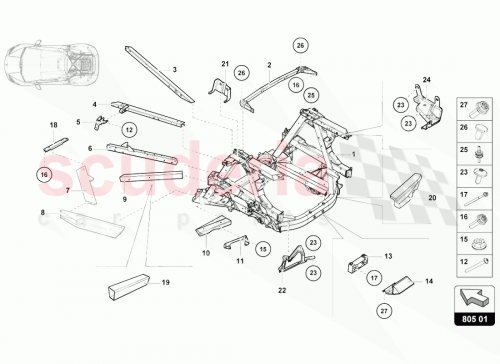 Part Diagram for Lamborghini 4T8817361D