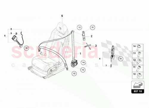 Part Diagram for Lamborghini 4M8857705B76R