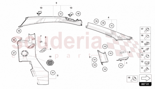 Part Diagram for Lamborghini 47B867353AXZ0