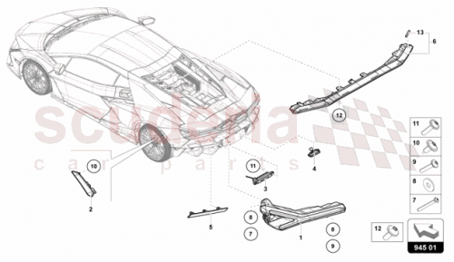 Part Diagram for Lamborghini 3SD945703
