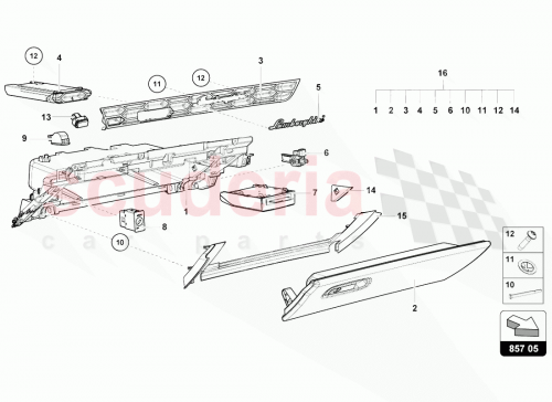 Part Diagram for Lamborghini 4T1857103B