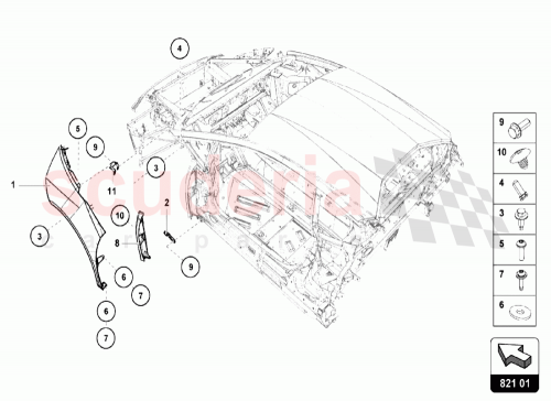 Part Diagram for Lamborghini 4T0821022D