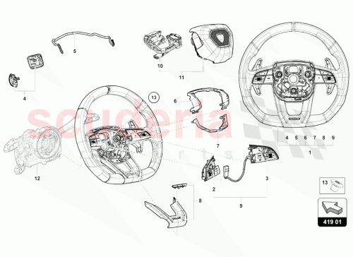 Part Diagram for Lamborghini 4ML419091A1KT