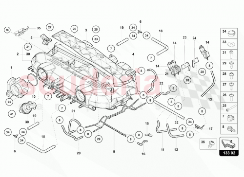 Part Diagram for Lamborghini 07M133433N