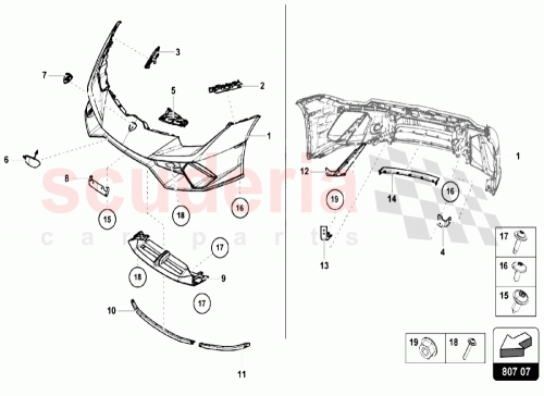 Part Diagram for Lamborghini 4T0825491A