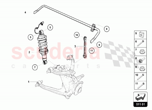 Part Diagram for Lamborghini 4S0511409C