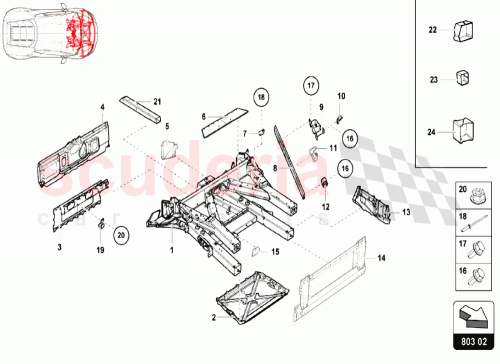 Part Diagram for Lamborghini 4T0805661K