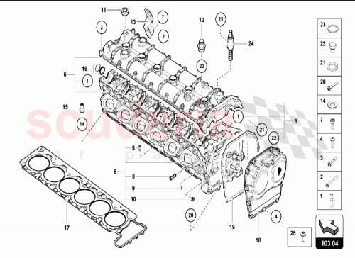 Part Diagram for Lamborghini 07M109153M