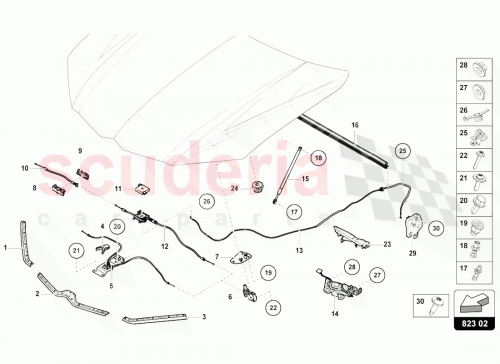 Part Diagram for Lamborghini 8T0823433B