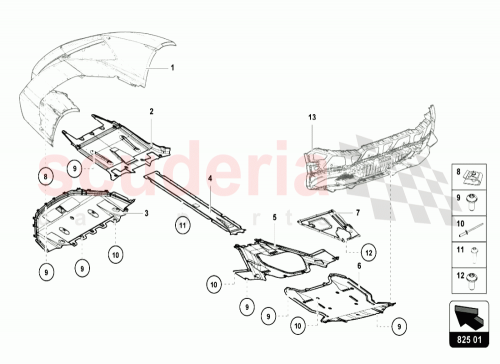 Part Diagram for Lamborghini 4S0825216B