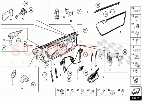 Part Diagram for Lamborghini 4T0837933B