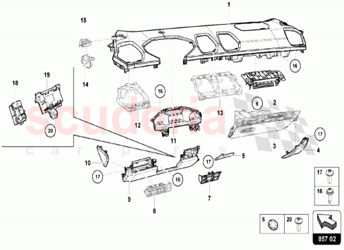 Part Diagram for Lamborghini 4T1857188B